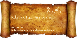 Károlyi Arnolda névjegykártya